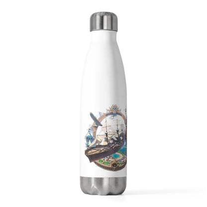 Nautical Helm 20oz Insulated Bottle, White