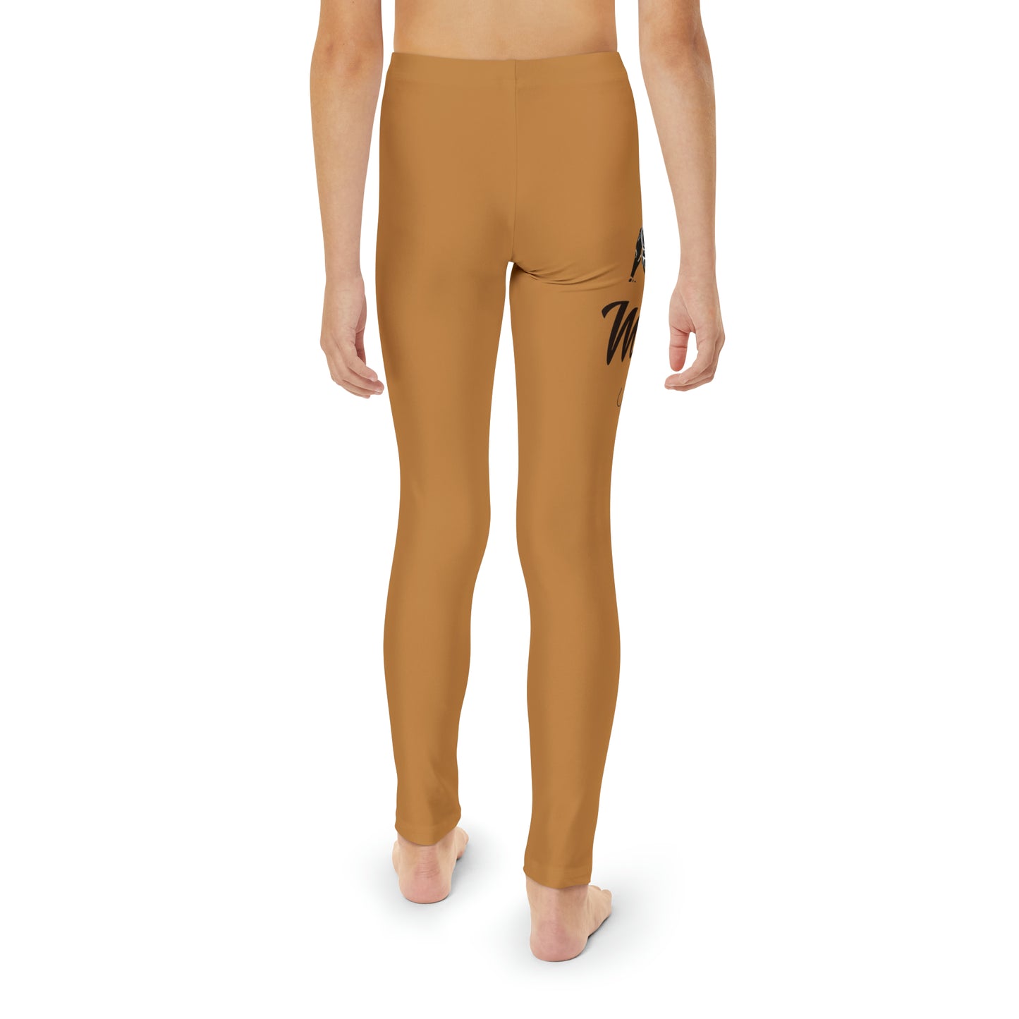 Youth Light Brown Full-Length Leggings (AOP)