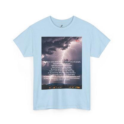 Lightning Style People Tremble Unisex Heavy Cotton Tee, Dual Side, W Font