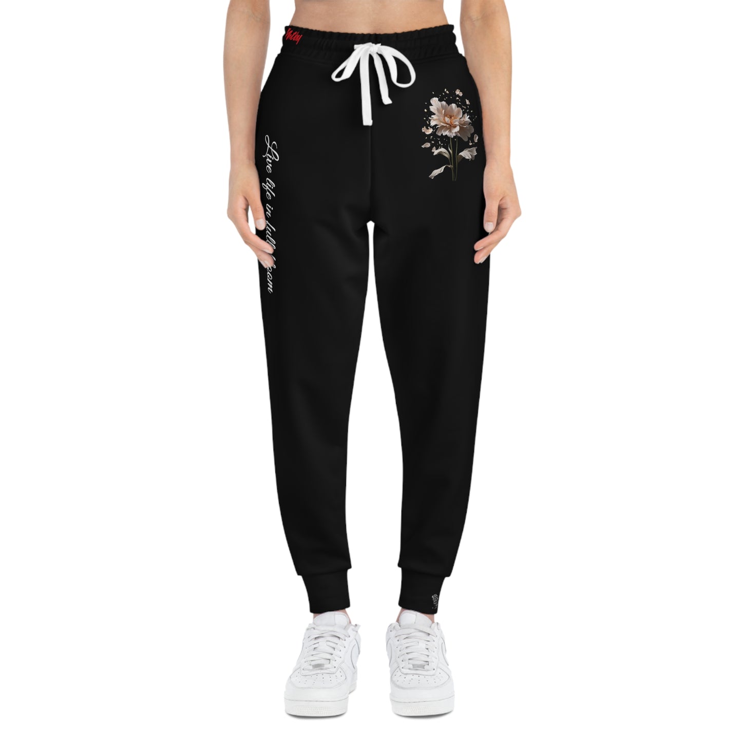 Matiby Flower Bloom Black Athletic Joggers (AOP)