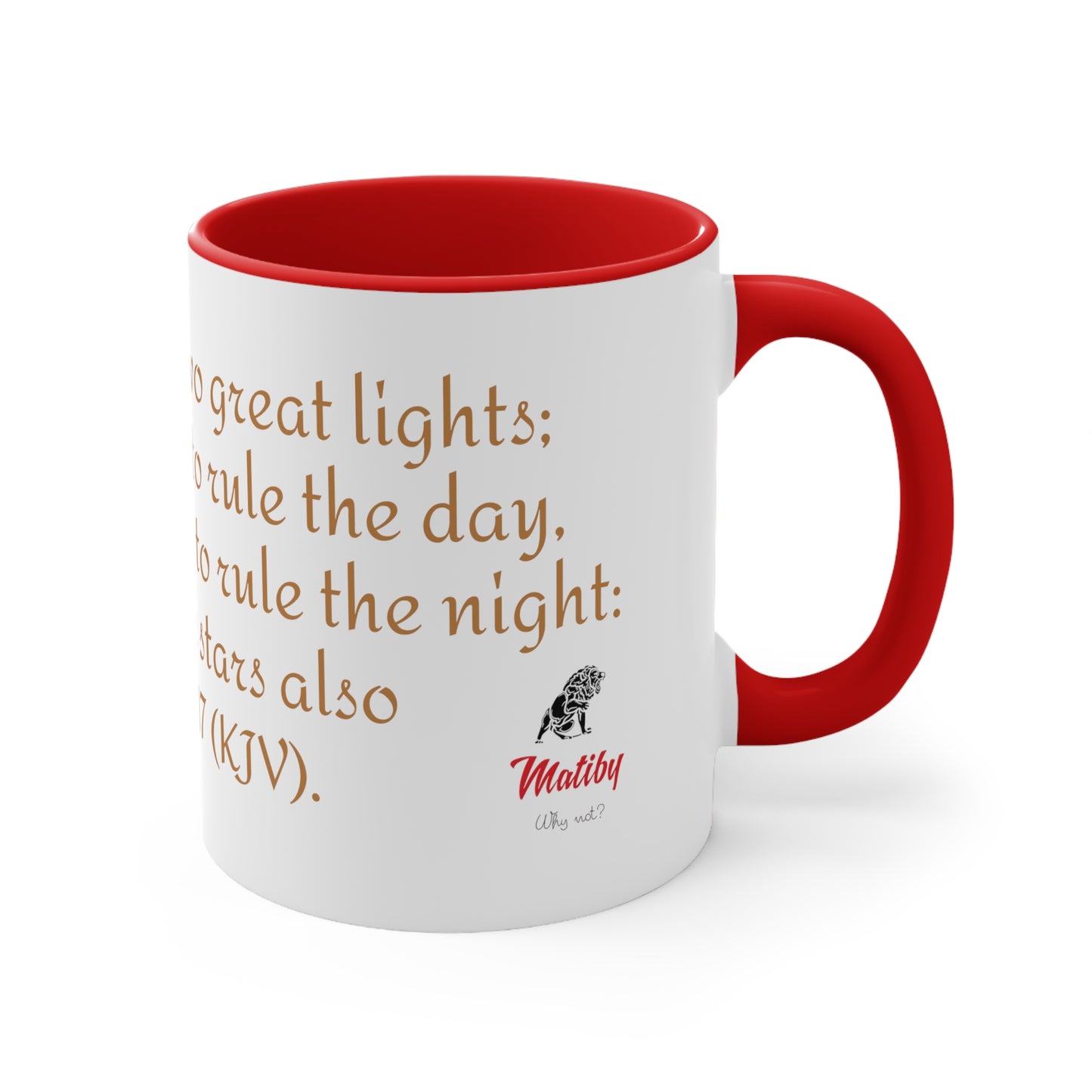 Bible Speaks Gen 1:17 Accent Mug, 11oz