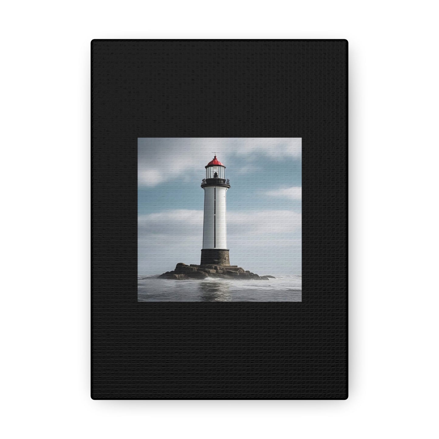 Lighthouse Black Canvas Gallery Wraps