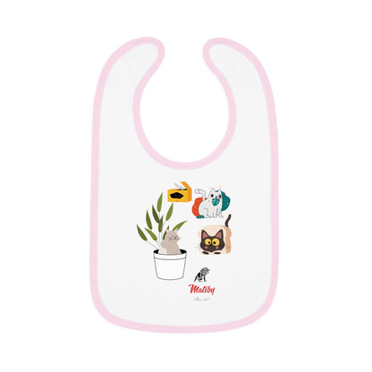 Baby Contrast Trim Jersey Bib