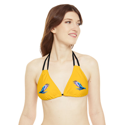 Yellow Strappy Bikini Set (AOP)