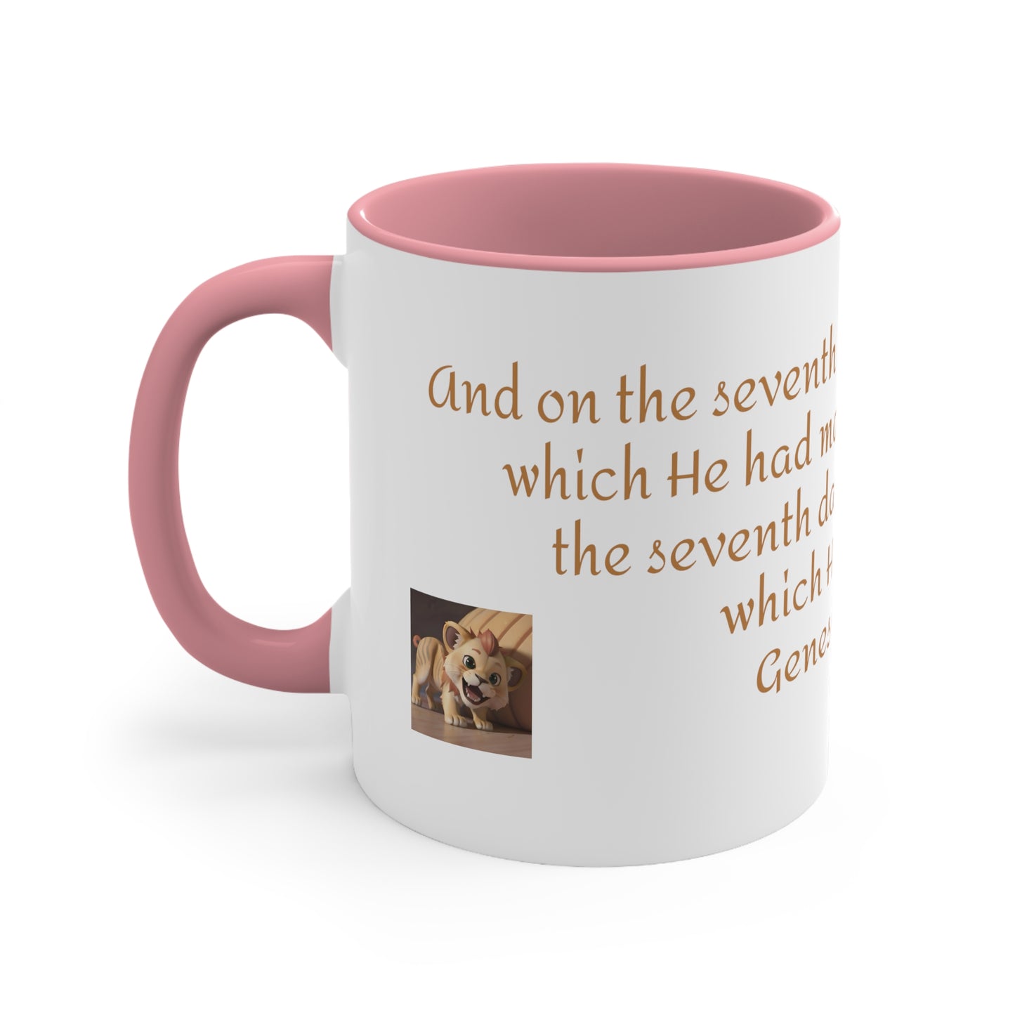 Bible Speaks Gen 2:2 Accent Mug, 11oz