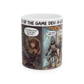 Humorous Game Developer White Ceramic Mug — 'The Life of the Indie Game Dev' Tea Cup (11oz/15oz)