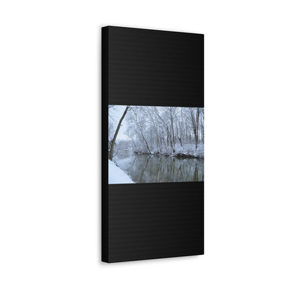 Winter River Black Canvas Gallery Wraps