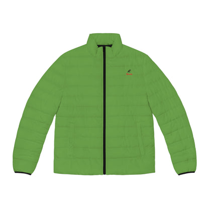 Men's Green Puffer Jacket (AOP)