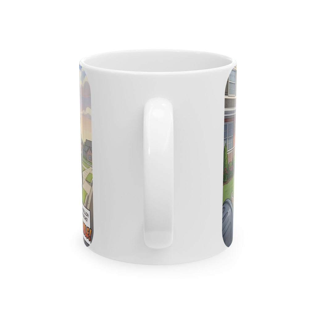 Rooster Rebellion White Ceramic Mug – Funny Morning HOA Trouble Cup (11oz/15oz)