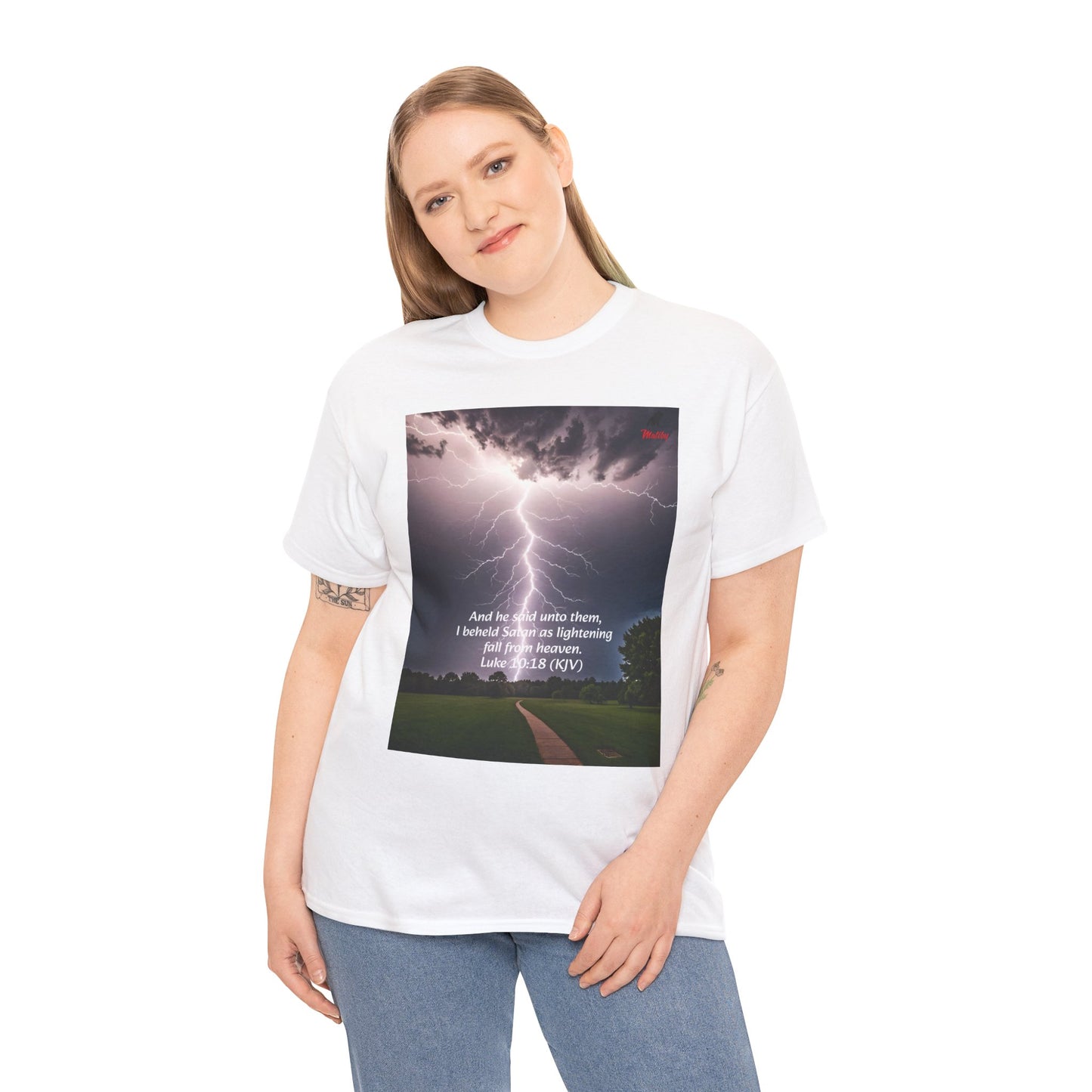 Lightning Style Satan's Fall Unisex Heavy Cotton Tee