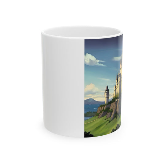 Artzy Castle Ceramic Mug, 11oz