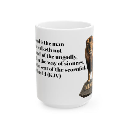 Bible Speaks Psalms 1:1 Ceramic Mug, 11oz