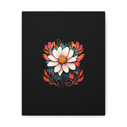 Floral Black Canvas Gallery Wraps