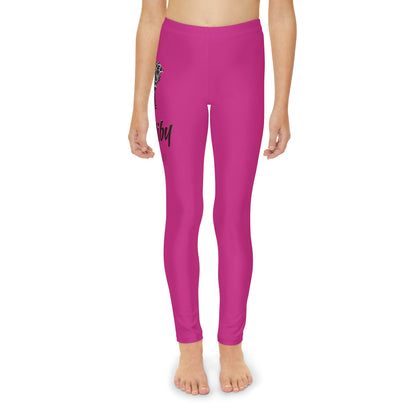 Youth Pink Full-Length Leggings (AOP)