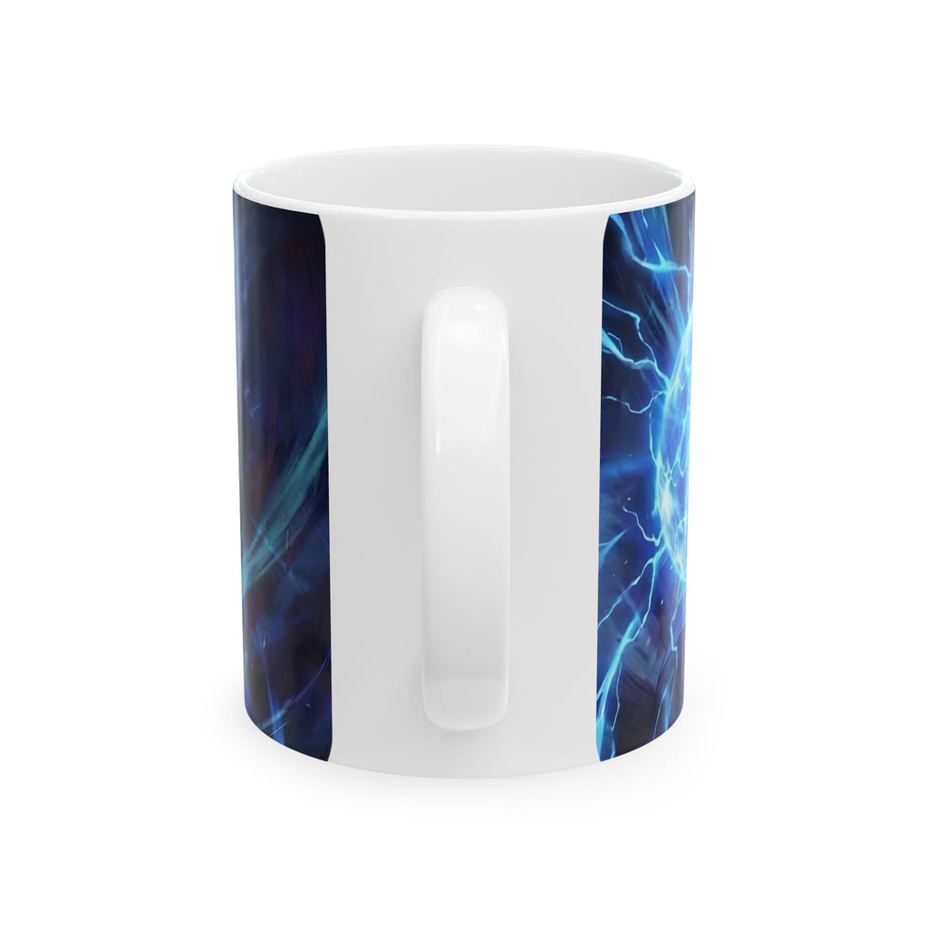 Anime Elemental Battle Duo #2 White Ceramic Mug — Fire And Lightning Gamers' Adventure(11oz, 15oz)
