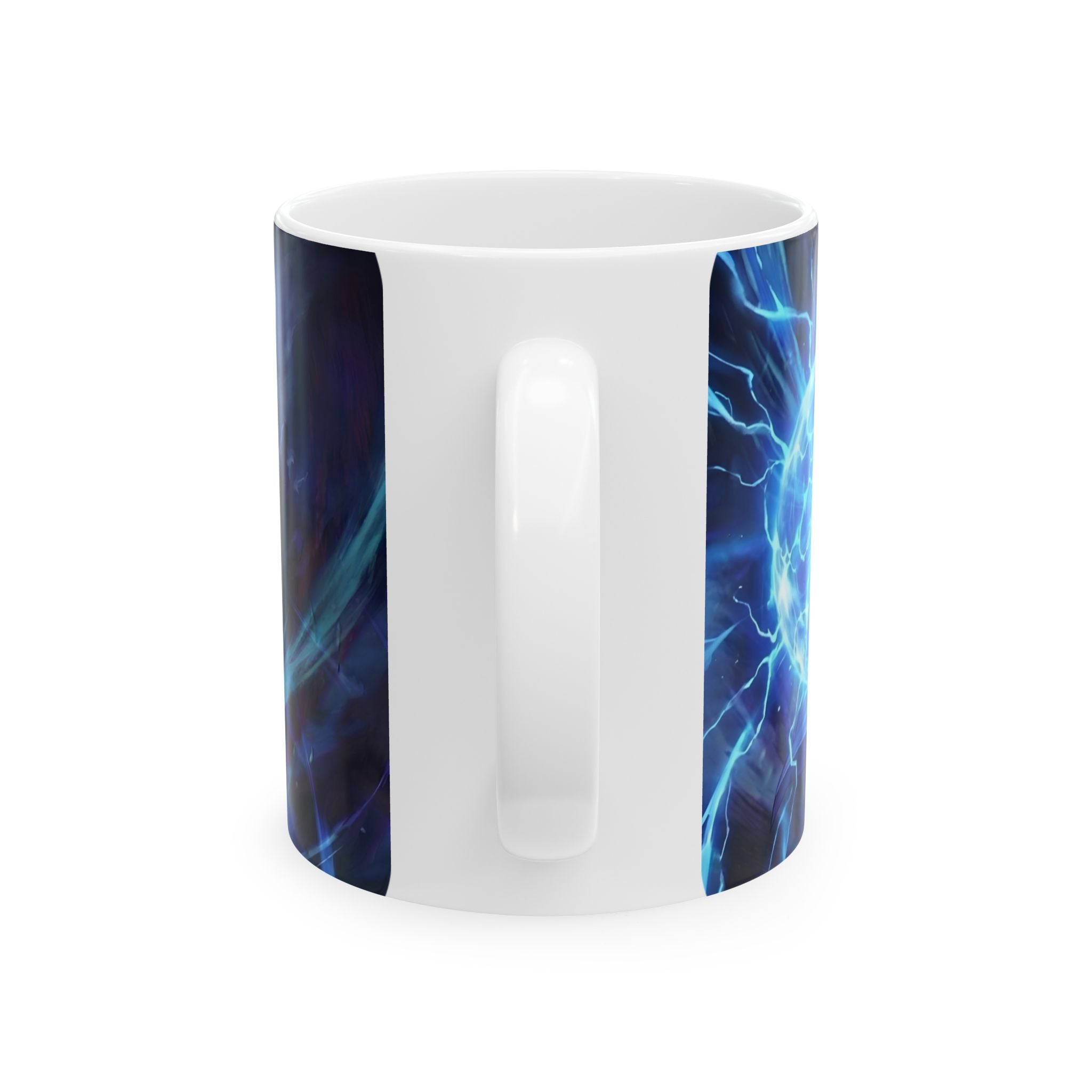 Anime Elemental Battle Duo #2 White Ceramic Mug — Fire And Lightning Gamers' Adventure(11oz, 15oz)