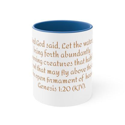 Bible Speaks Gen 1:20 Accent Mug, 11oz