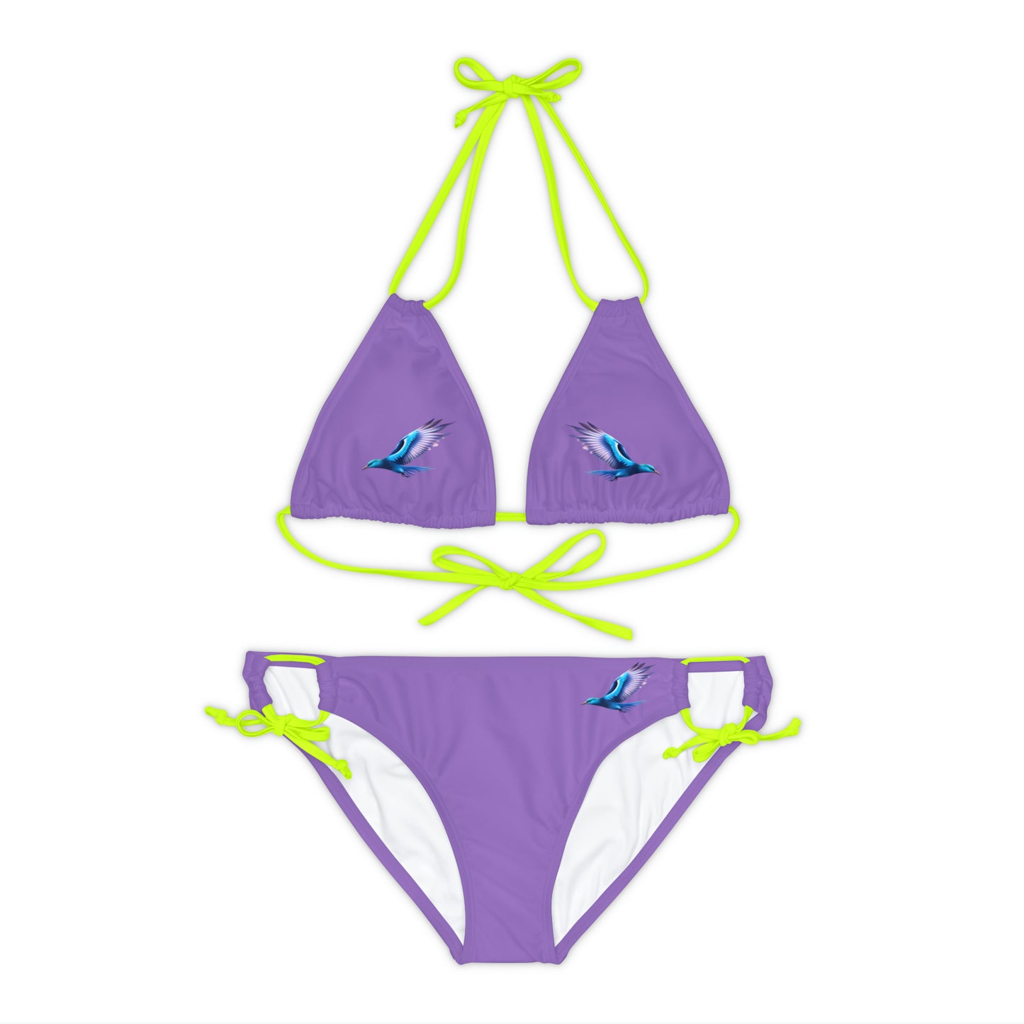 Light Purple Strappy Bikini Set (AOP)