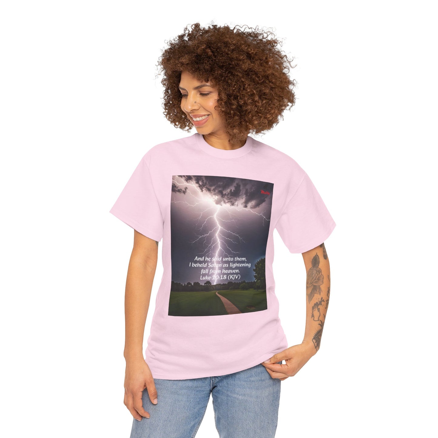 Lightning Style Satan's Fall Unisex Heavy Cotton Tee