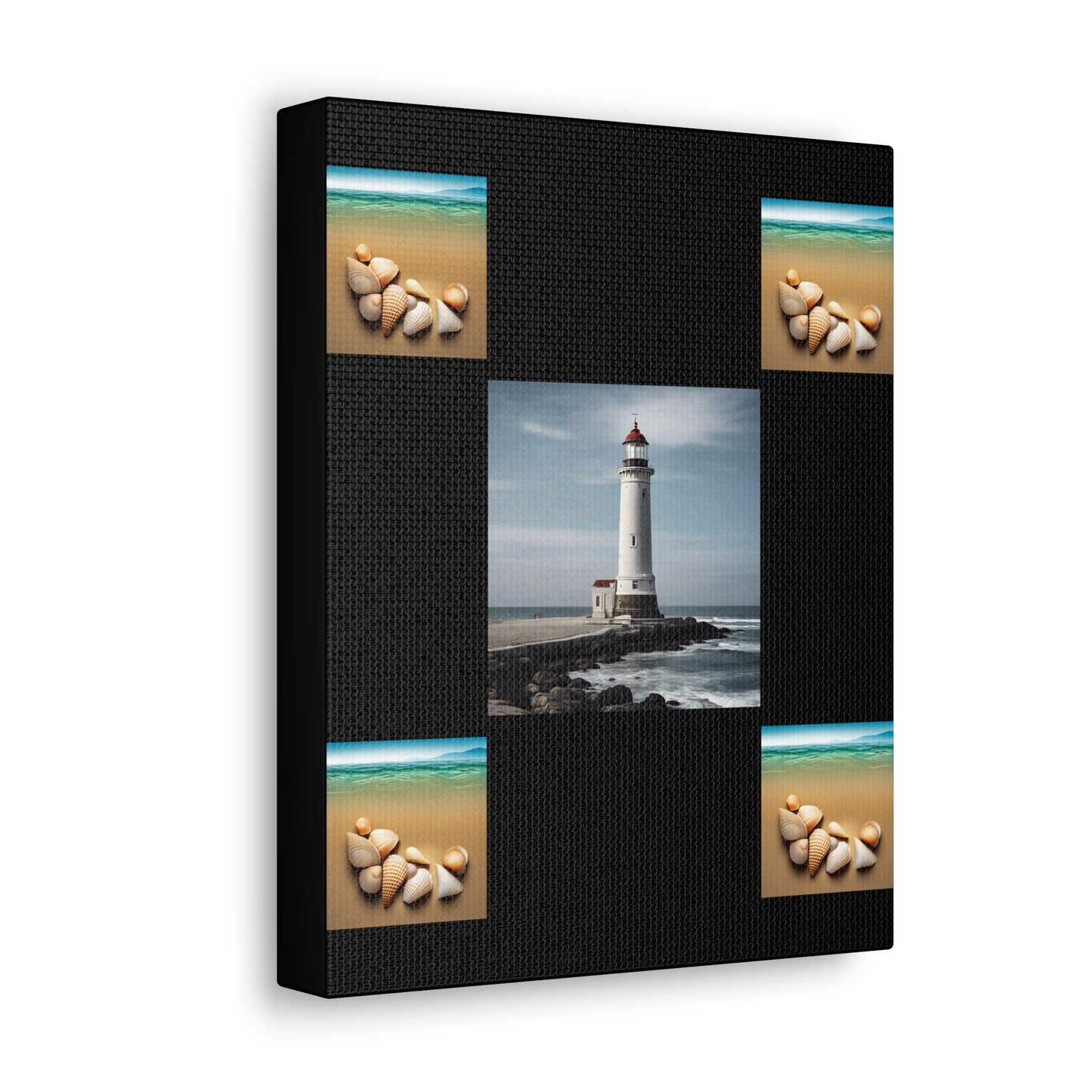 Lighthouse Black Canvas Gallery Wraps