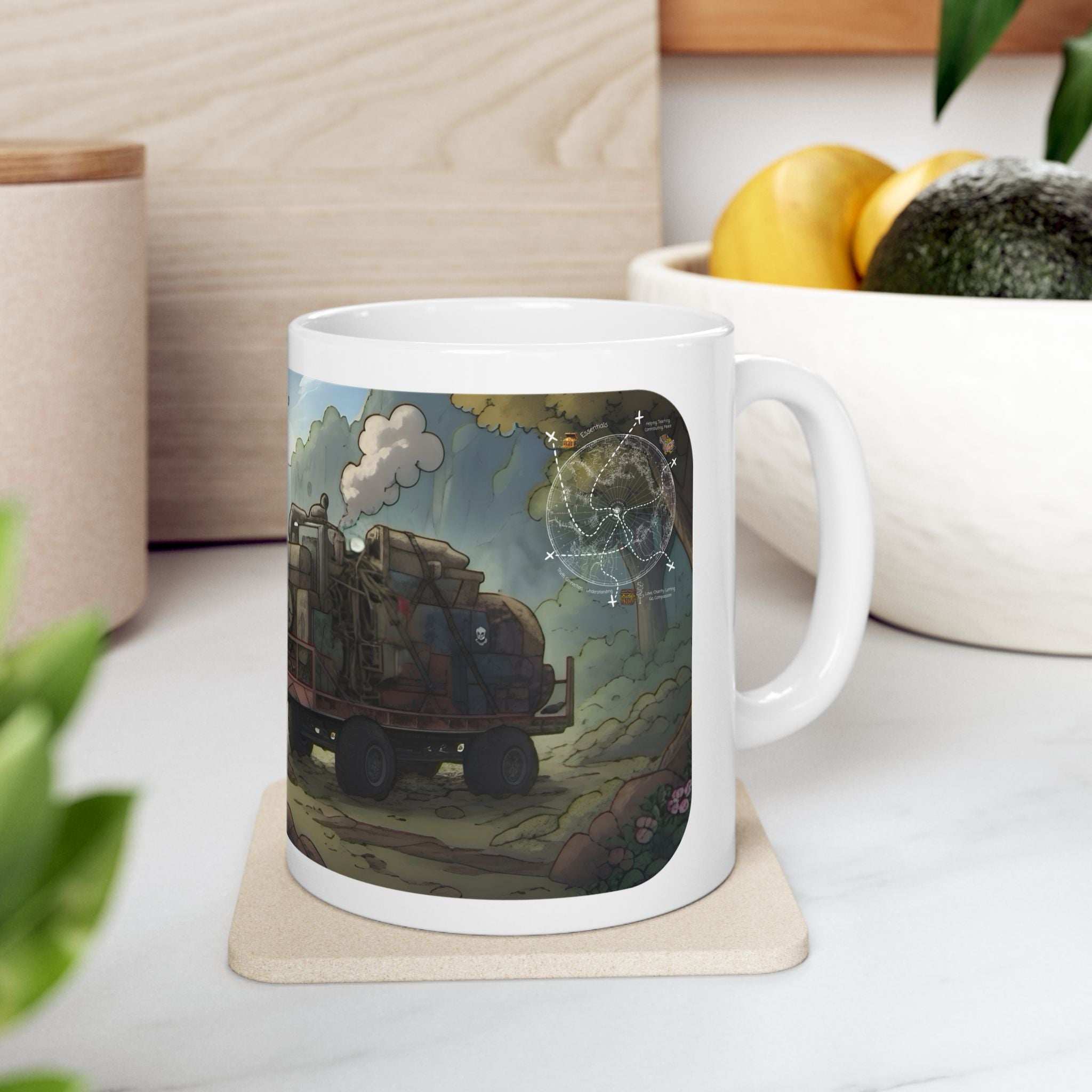 Adventure Trucks #2, Black Ops Squad White Ceramic Mug — Find Your Path To The Essentials Cup (11oz & 15oz)