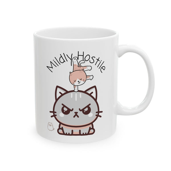 Adorable MilkStyle Cats White Ceramic Mug — Cute Mildly Hostile And Playful Kitties Cup (11oz & 15oz)