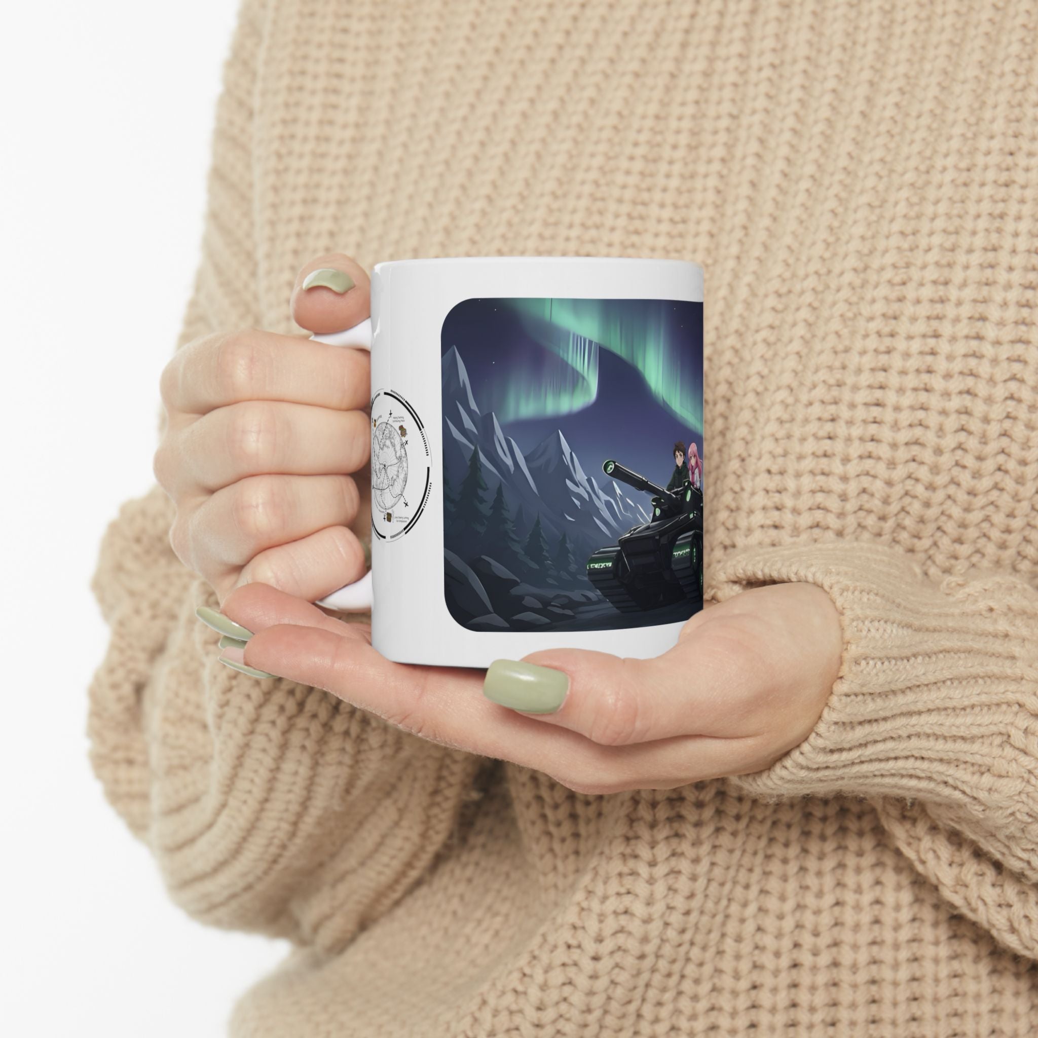 Aurora Borealis Northern Lights Vista White Ceramic Mug – Life’s Little Wonders Cup (11oz/15oz)