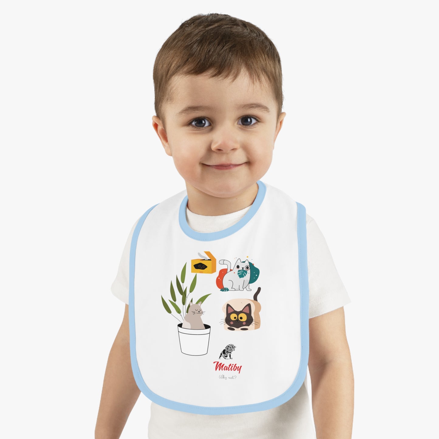 Baby Contrast Trim Jersey Bib