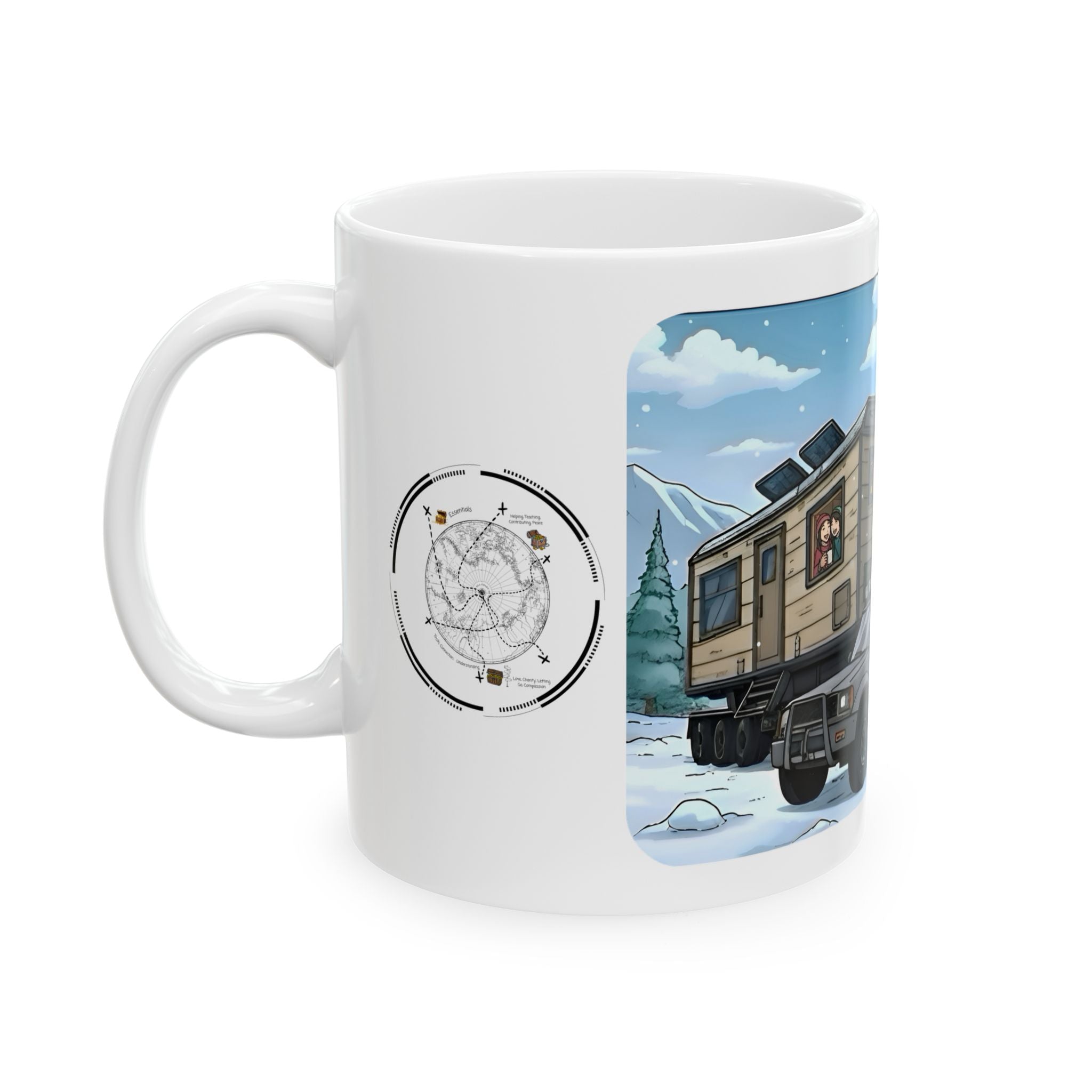 Sunshine State Pickup Trucks #14, Hauling Family Trailer White Ceramic Mug – Celebrating Companionship, Creativity & Life’s Little Wonders Cup (11oz/15oz)