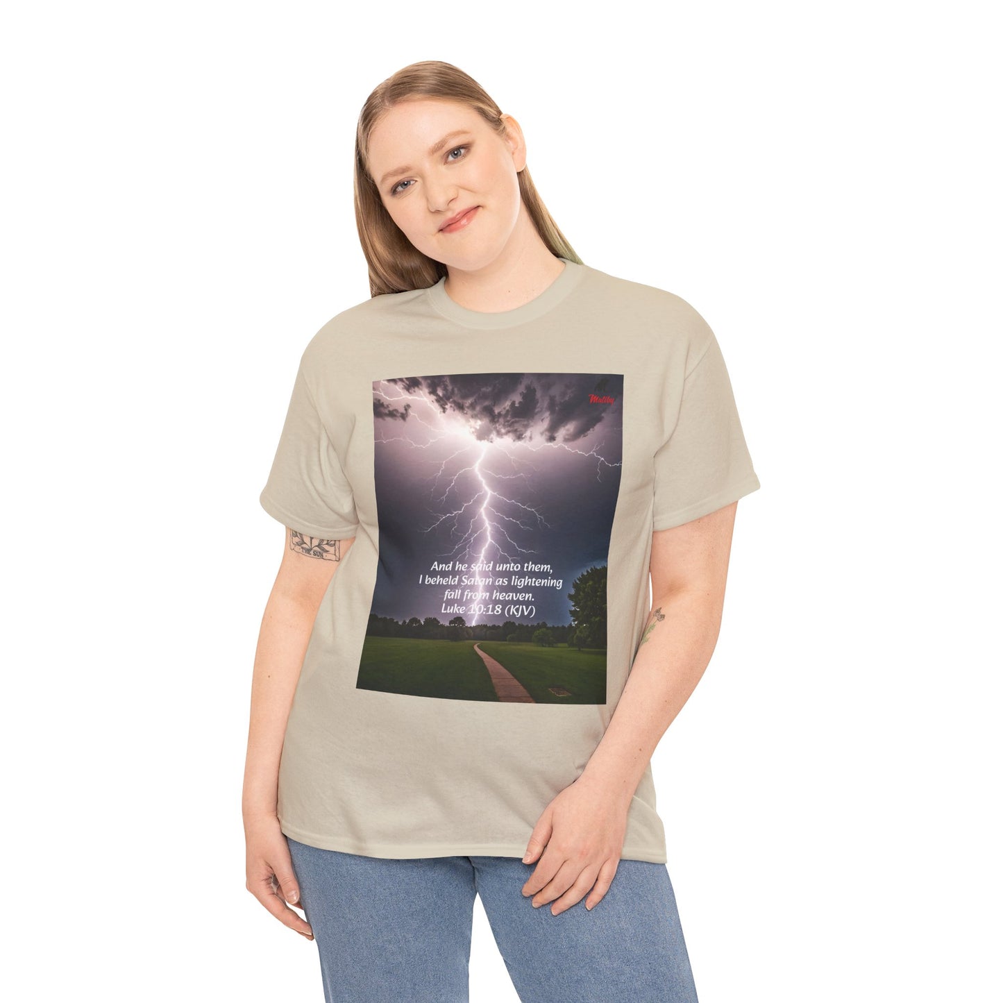 Lightning Style Satan's Fall Unisex Heavy Cotton Tee