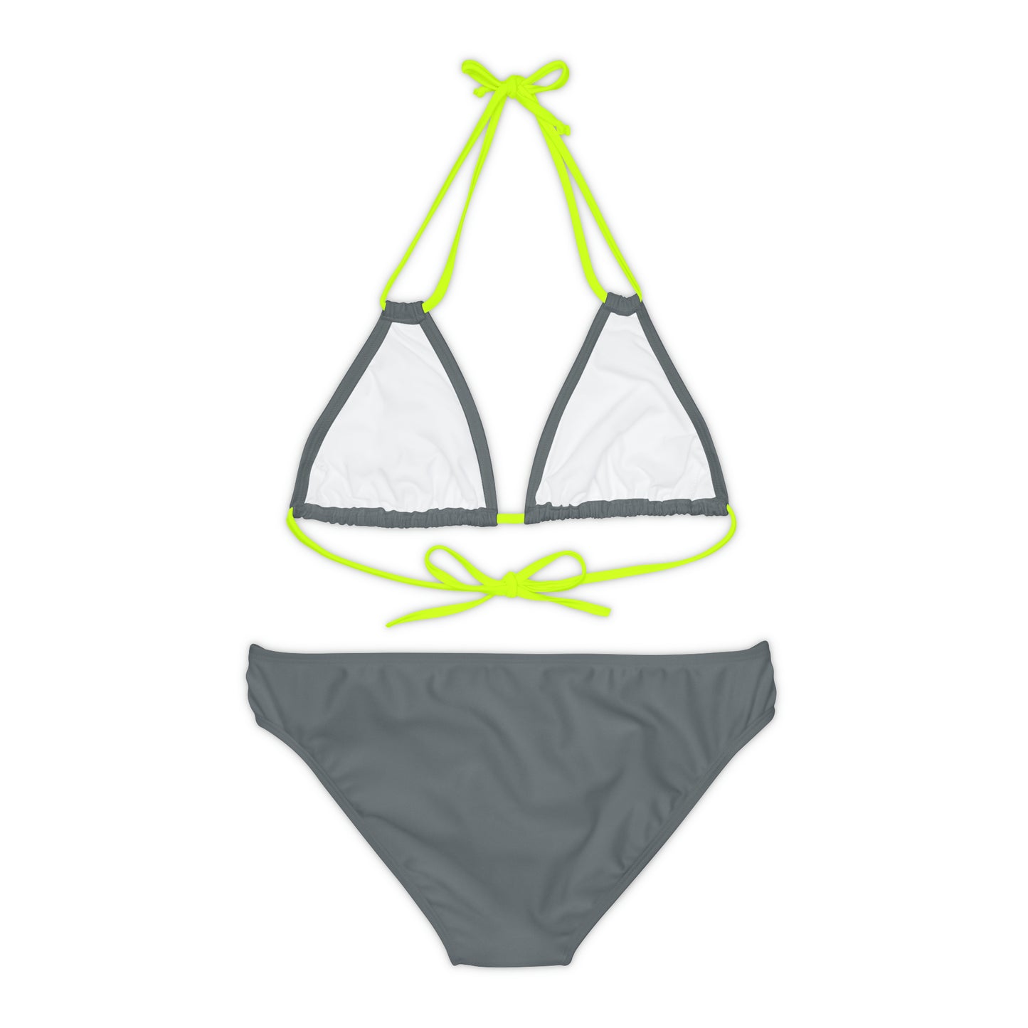 Dark Grey Strappy Bikini Set (AOP)