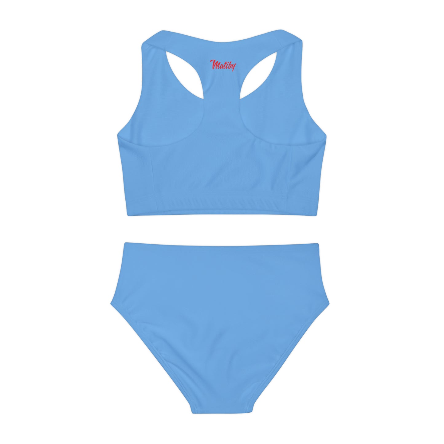 Girl's "Sunny Day" Light Blue Two Piece Swimsuit (AOP)