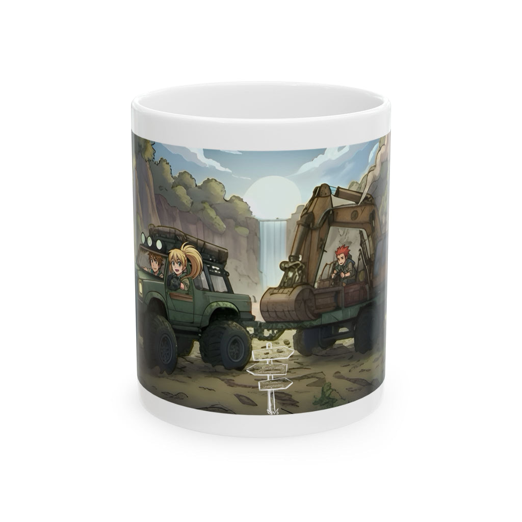 Adventure 4x4 Trucks #36, Anime Indie Game Developers On The Move White Ceramic Mug — Find Your Path To The Essentials Cup (11oz & 15oz)