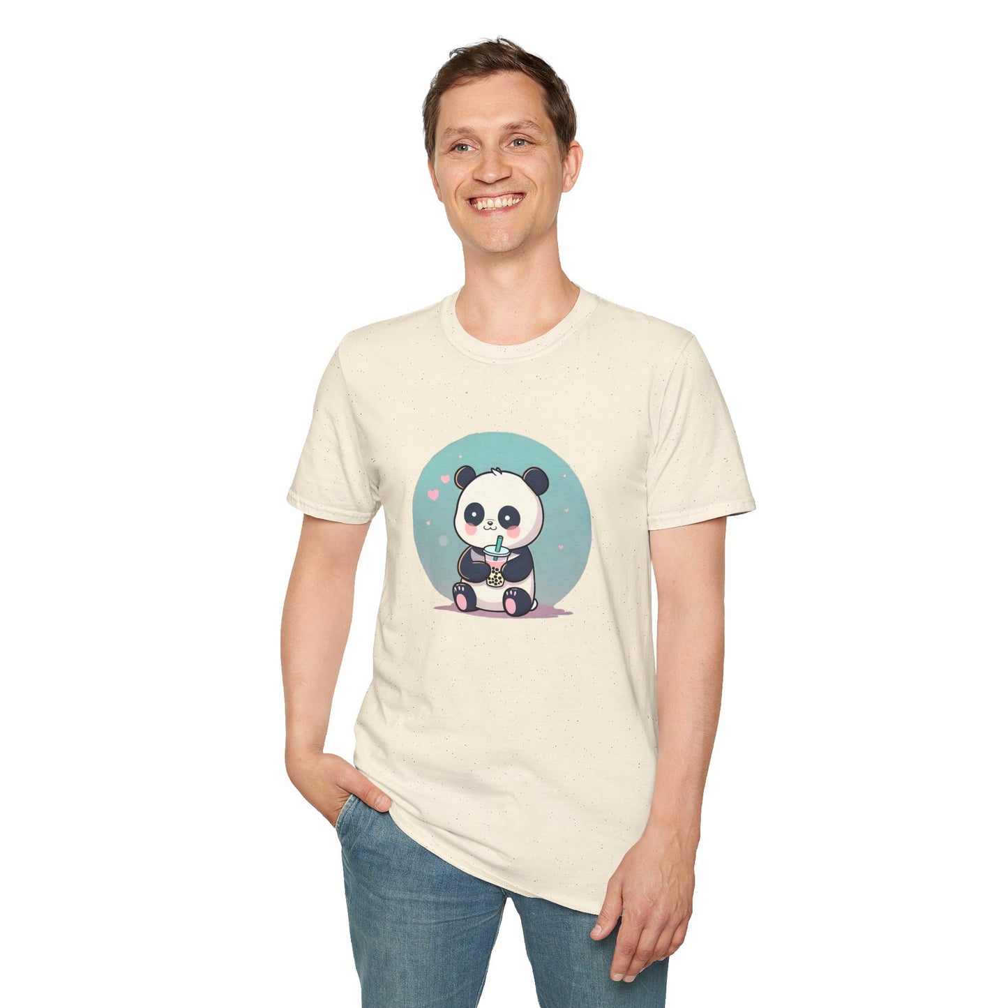 Panda With Boba Unisex Softstyle T-Shirt