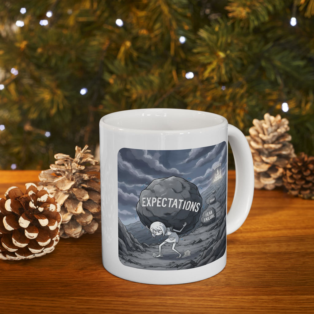 Unbreakable Women Battling "Invisible Disabilities" White Ceramic Mug, (11oz, 15oz), Overcoming Expectations Female Warrior Cup