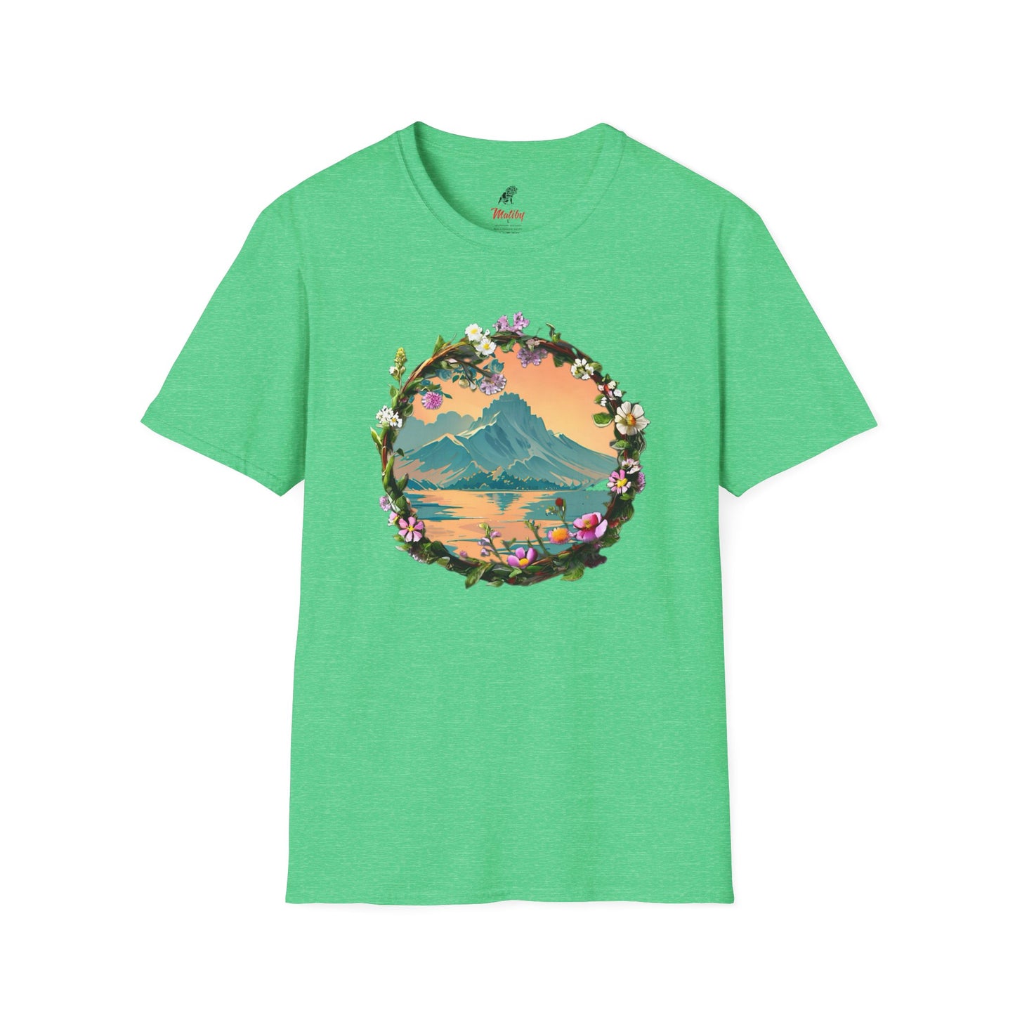 Japanese Blue Rose Landscape Unisex Softstyle T-Shirt