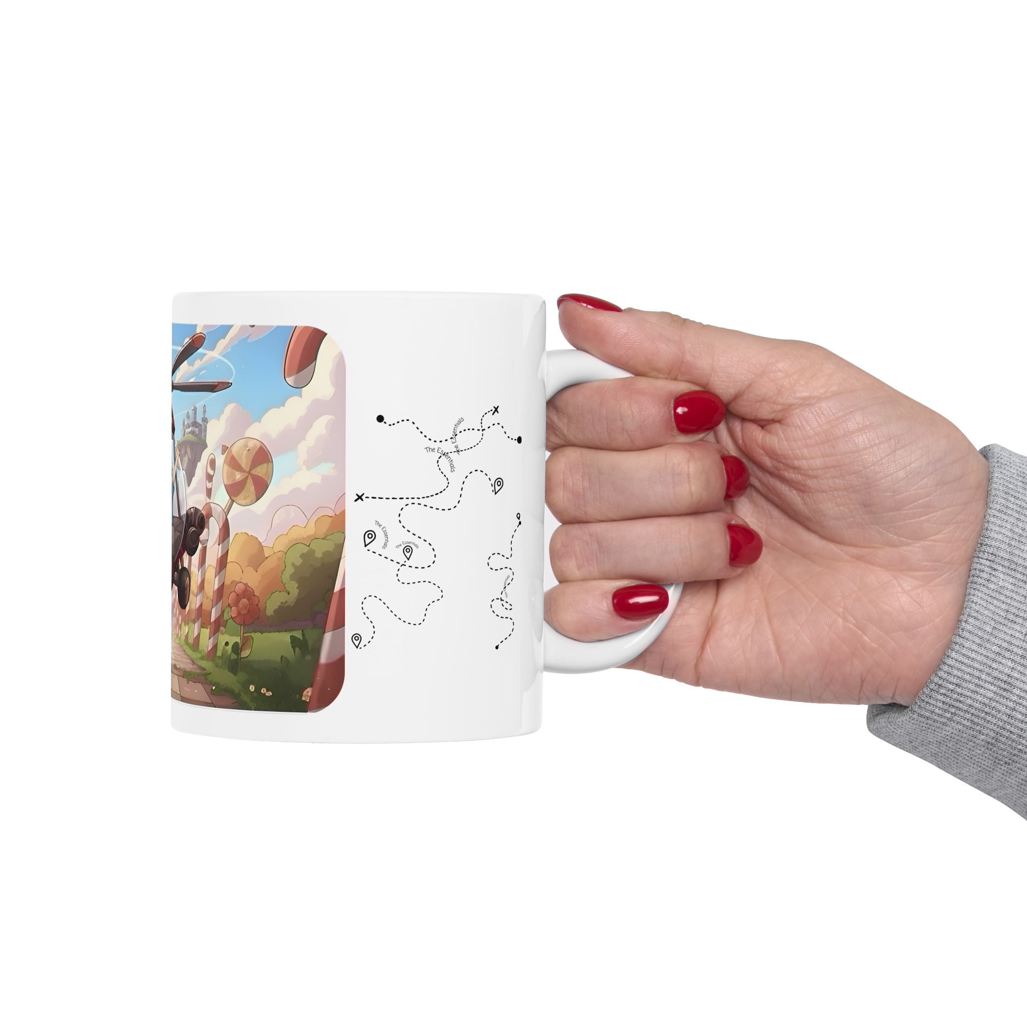 Flying Heli Blast Over Sweets White Ceramic Mug – Friends, Family & Imaginative Adventures, Celebrating Companionship, Creativity & Life’s Little Wonders Cup (11oz/15oz)
