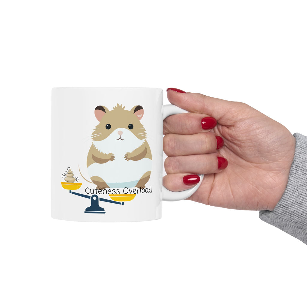 Cuteness Overload Hamster On A White Ceramic Mug — Adorable Pets Cozy Cup (11oz & 15oz)