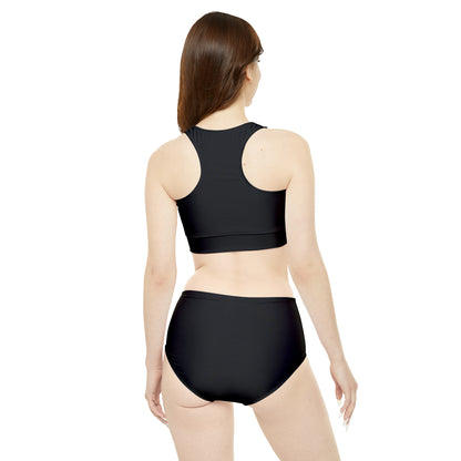 Black Sporty Bikini Set (AOP)