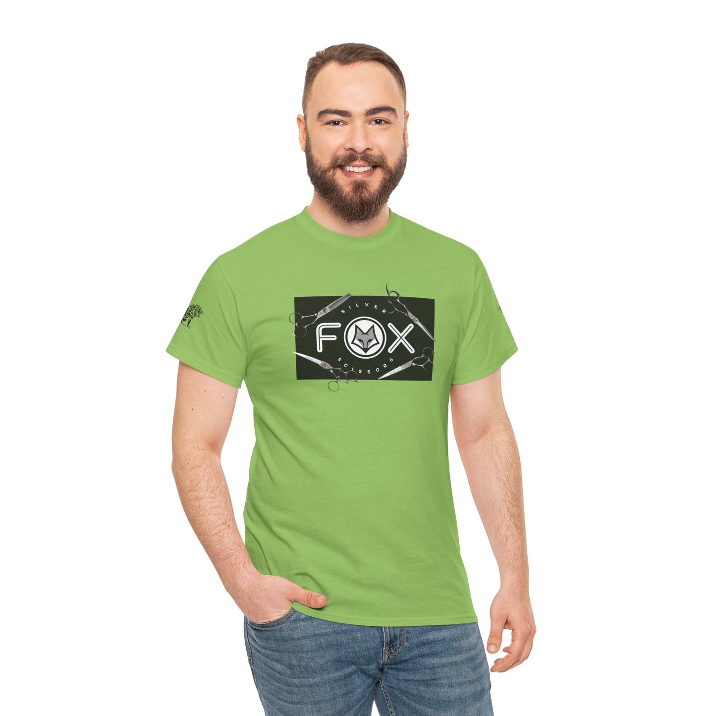 Silver Fox Scissors Unisex Heavy Cotton Tee