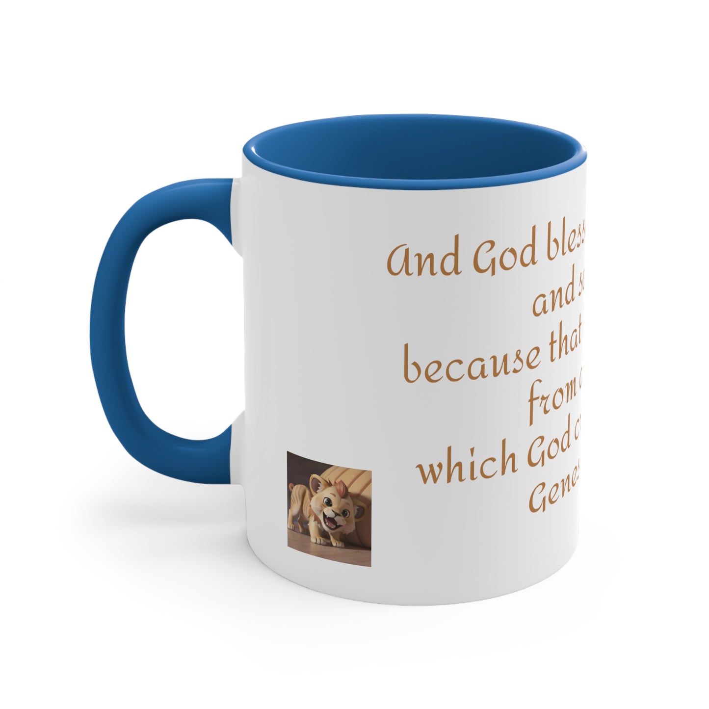 Bible Speaks Gen 2:3 Accent Mug, 11oz