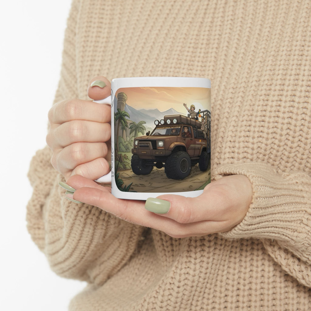Adventure 4x4 Trucks #8,  Safari On The Go White Ceramic Mug — Find Your Path To The Essentials Cup (11oz & 15oz)
