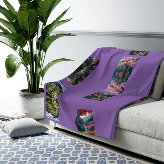 Matiby MEK Light Purple Sherpa Fleece Blanket