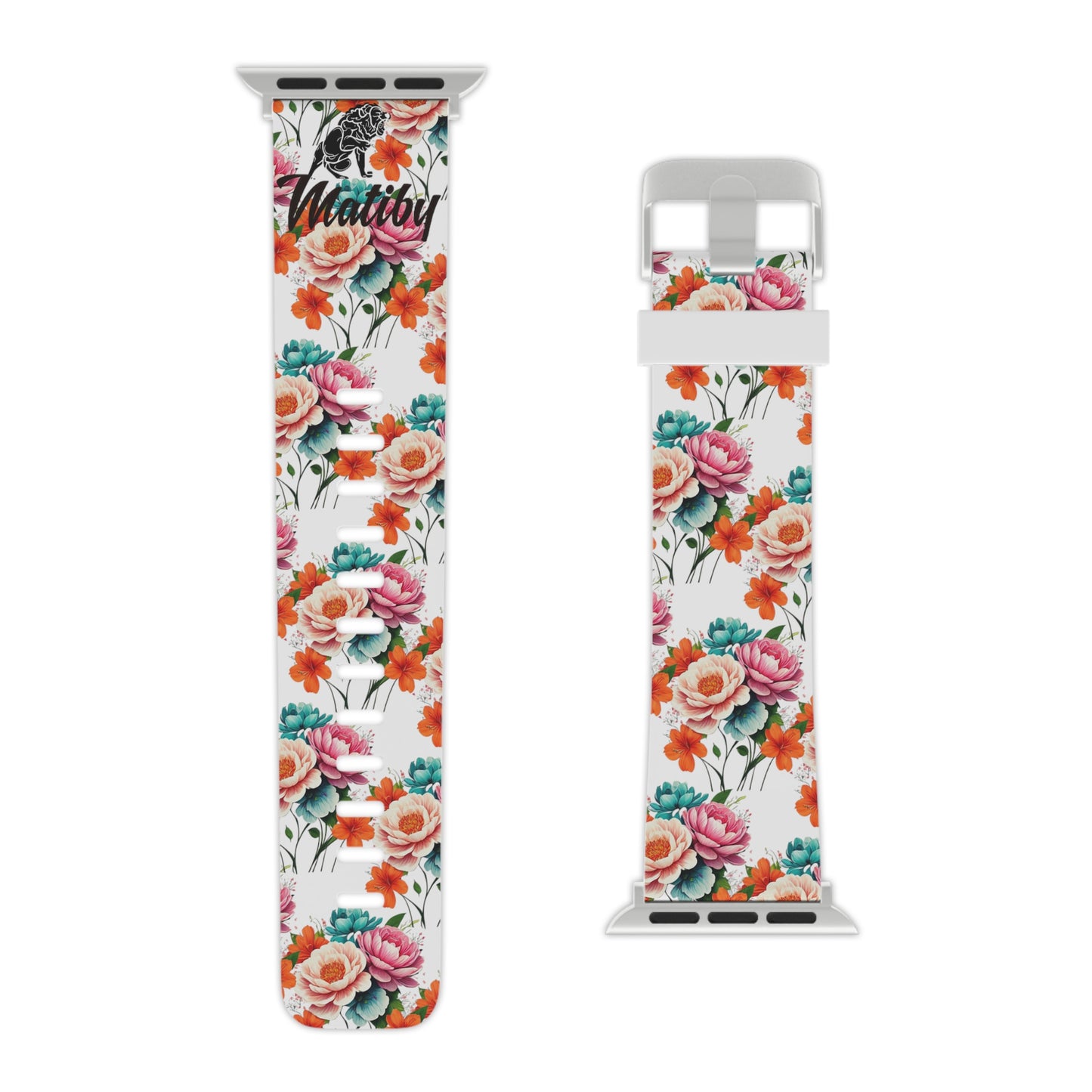 Matiby White Floral Watch Band for Apple Watch