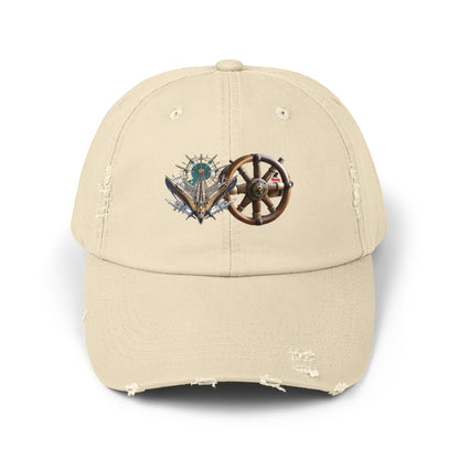 Nautical Unisex Distressed Cap