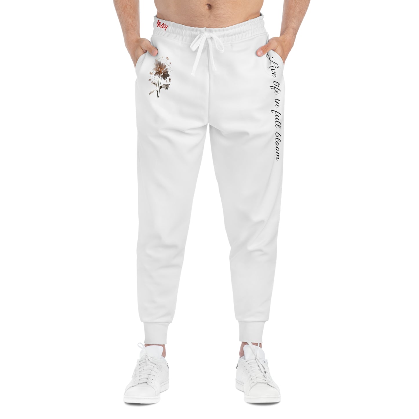 Matiby Flower Bloom White Athletic Joggers (AOP)