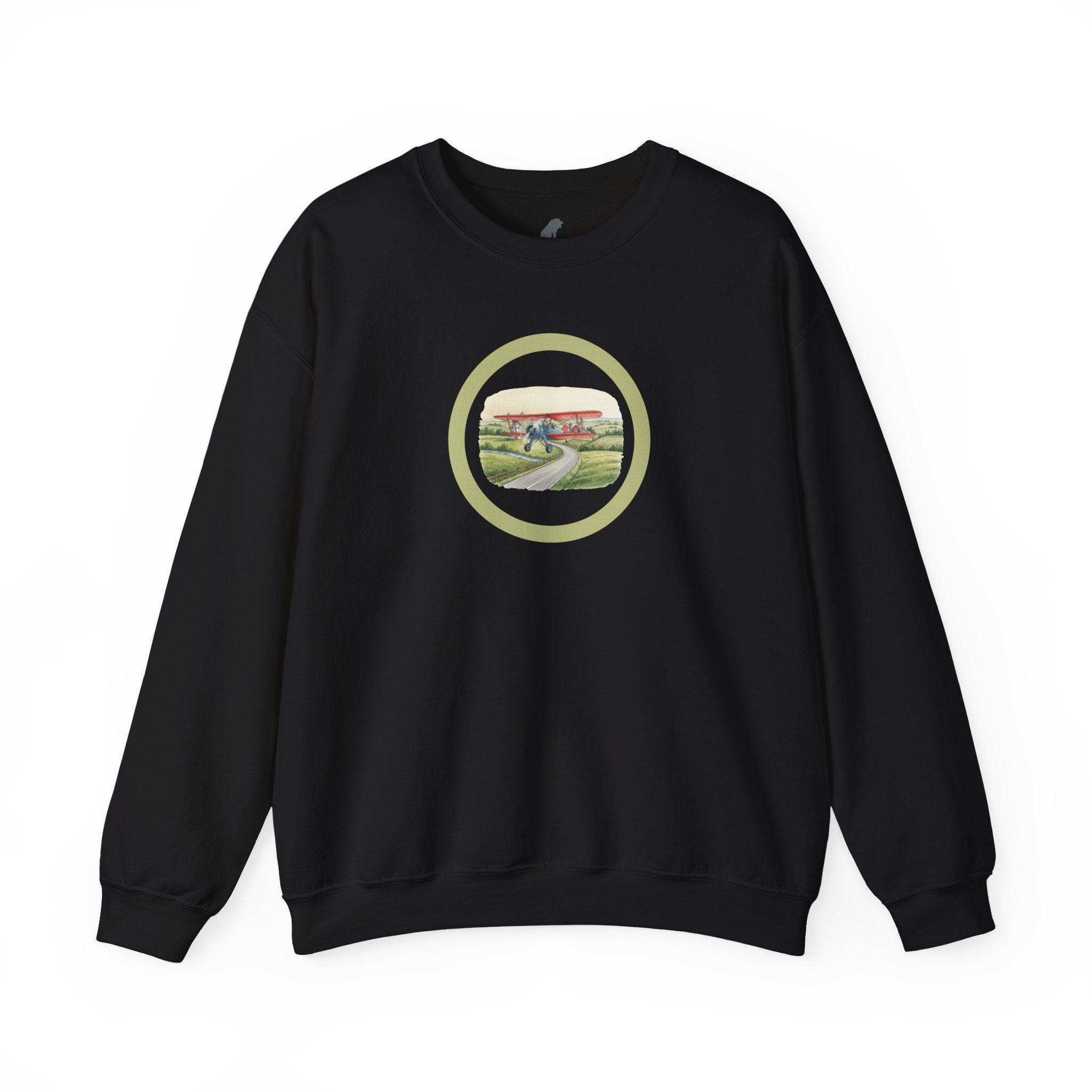Scenic Countryside Crewneck Sweatshirt, Vintage Antique Aircraft Sweater