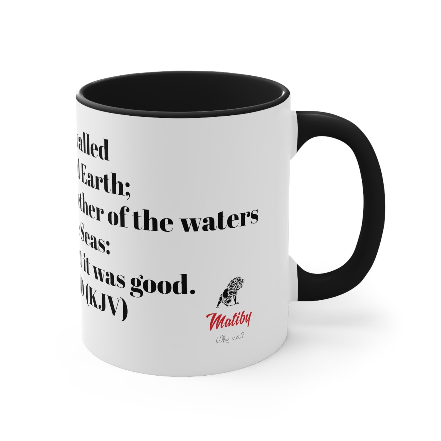 Bible Speaks Gen 1:10 Accent Mug, 11oz