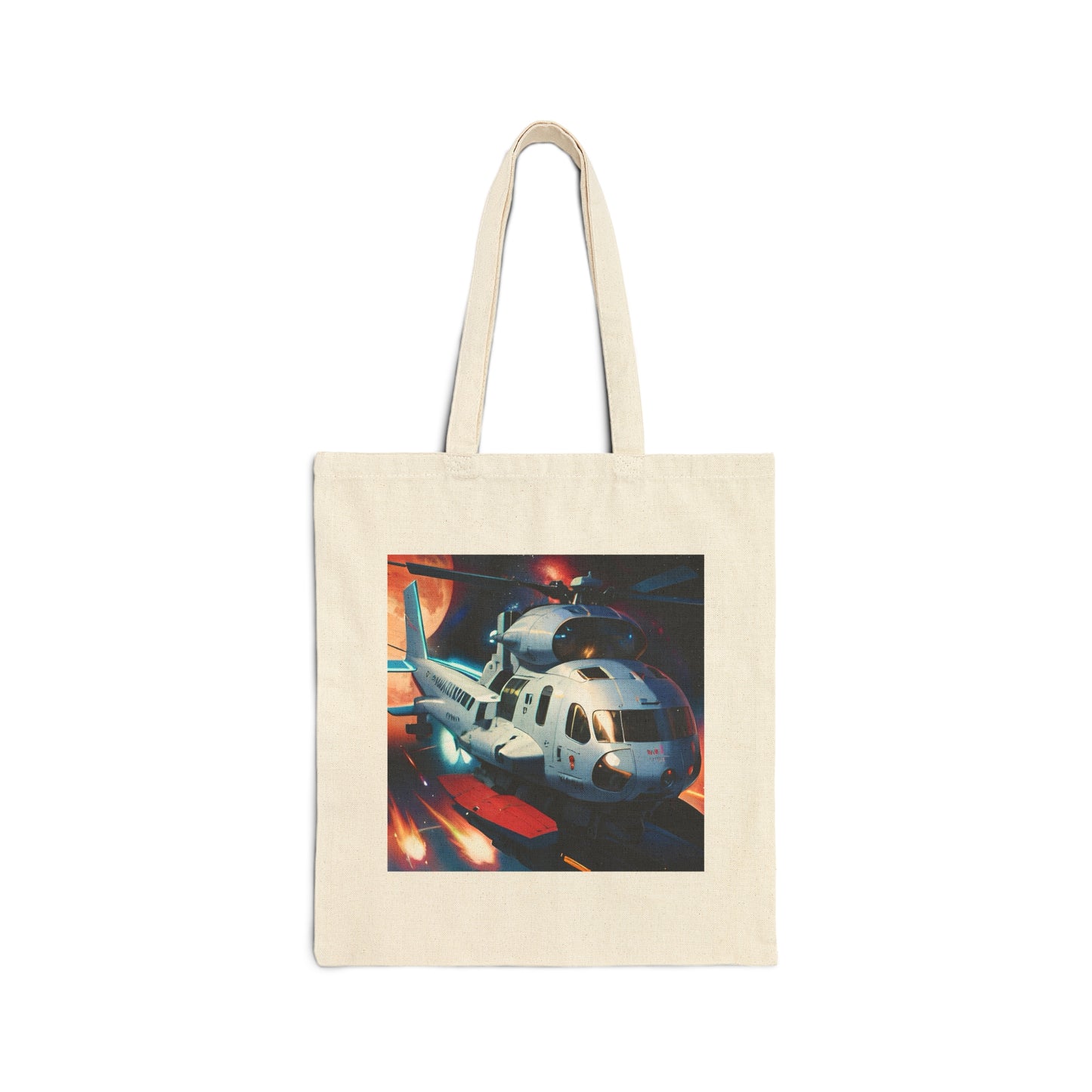 Helicopter Cotton Canvas Tote Bag