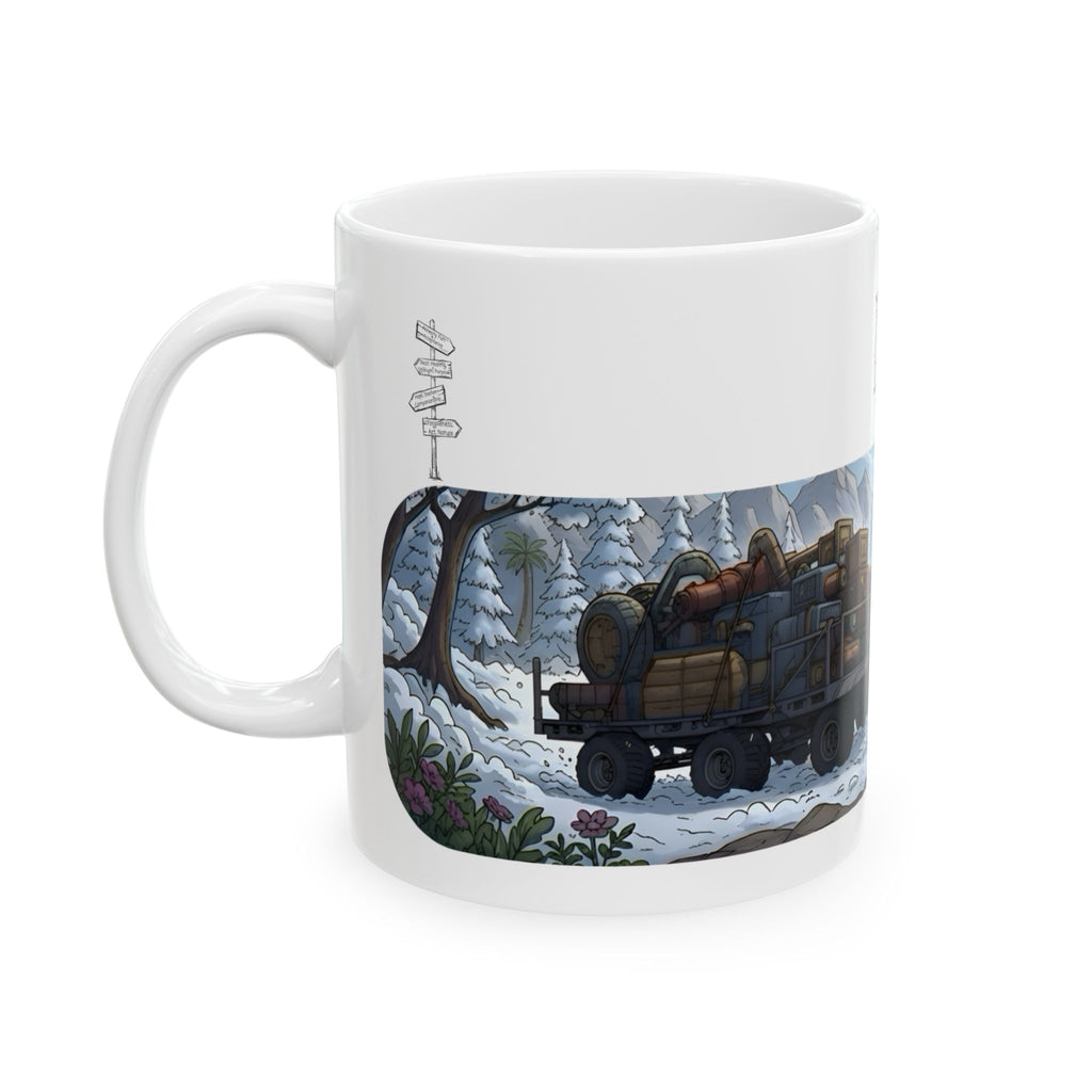 Adventure 4x4 Trucks #5, Stylist On Wheels White Ceramic Mug — Find Your Path To The Essentials Cup (11oz & 15oz)